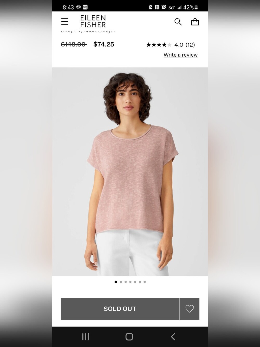 Organic slub square box linen top